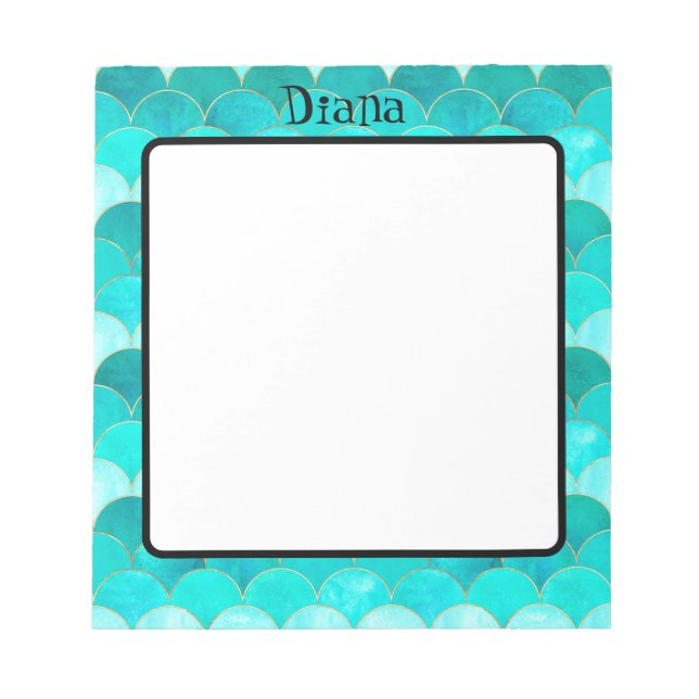 Patrón de Sirena Cuta Bloc de notas (Frente)