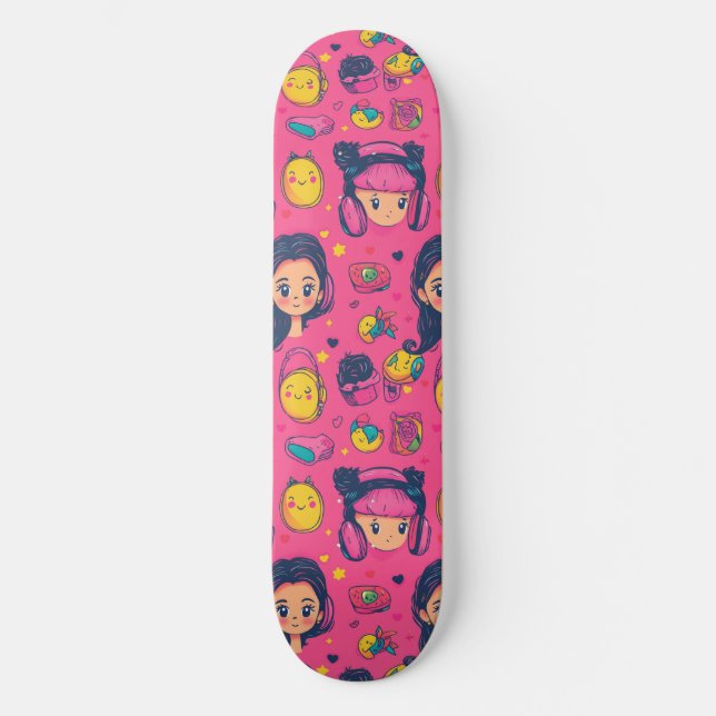 Patrón de skateboard de anime japonés lindo (Anverso)