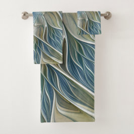 Patrón de sueño floral Resumen Fractal caqui azul