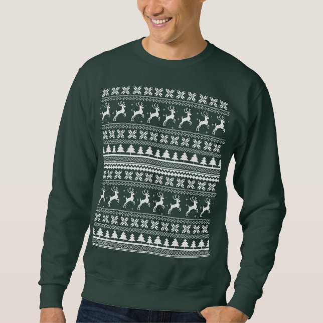 Patrón de suéter de Navidad de Reno de Fiesta (Anverso)