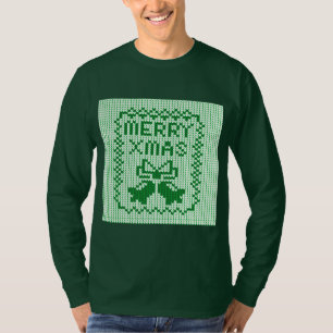 Patrón de suéter feo campanas de jingle y Feliz Na
