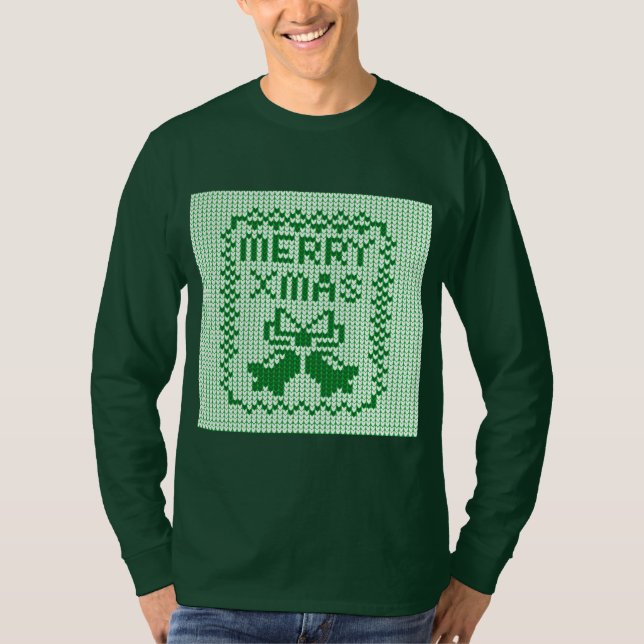 Patrón de suéter feo campanas de jingle y Feliz Na (Anverso)