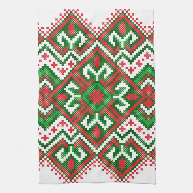 Patrón de suéter feo Toalla de Navidad festivo (Vertical)