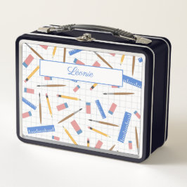 Patrón de suministros escolares Caja de almuerzo M