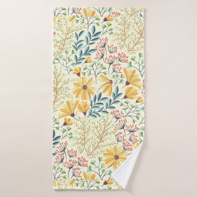 Patrón de superficie floral - Papel de escritorio  (Toalla de baño)