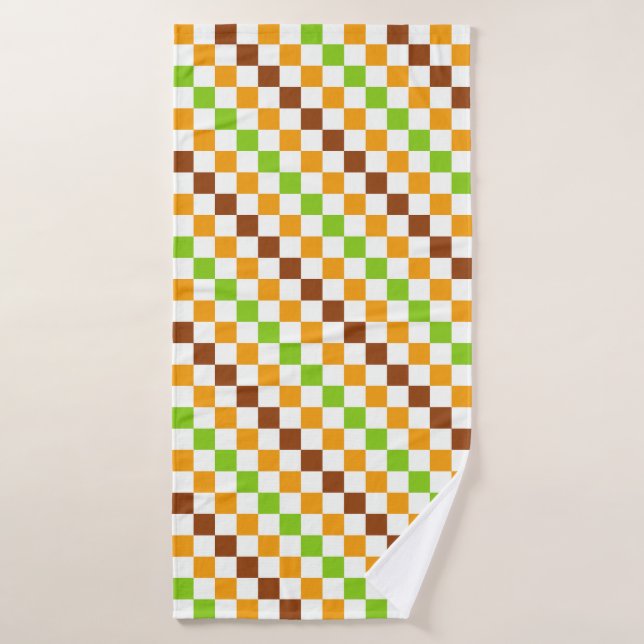 Patrón de tablero de ajedrez diagonal de cosecha (Toalla de baño)