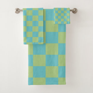 Patrón de tablero de ajedrez en azul y verde