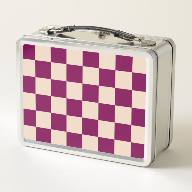 Patrón de tablero de ajedrez marrón y beige (Reverso)