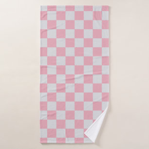 Patrón de tablero de cheques rosados + grises