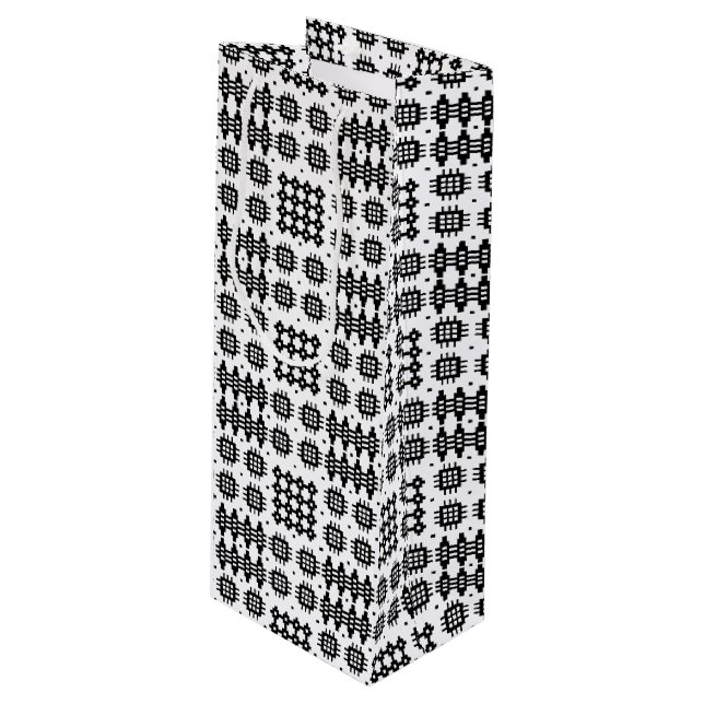 Patrón de tapiz galés Bolsa de regalo de vino blan (Angulo Anverso)