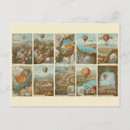 Patrón de tarjetas Vintage Hot Air Balloon Recolec