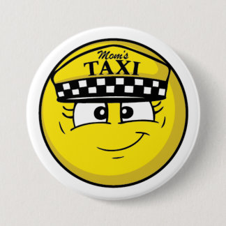 Patrón de taxi de mamá, botón redondo de 3 pulgada