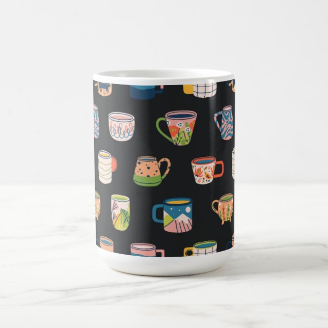 Patrón de tazas de café colorido (Centro)