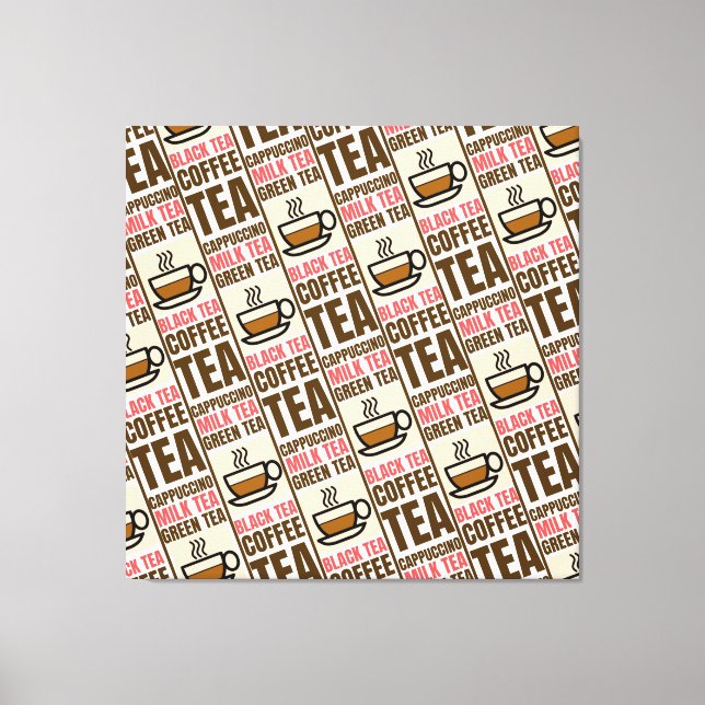 PATRÓN DE TÉ DE CAFÉ, impresión de tela estirada (Anverso)