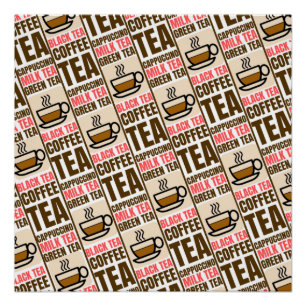 PATRÓN DE TÉ DE CAFÉ, Poster brillante