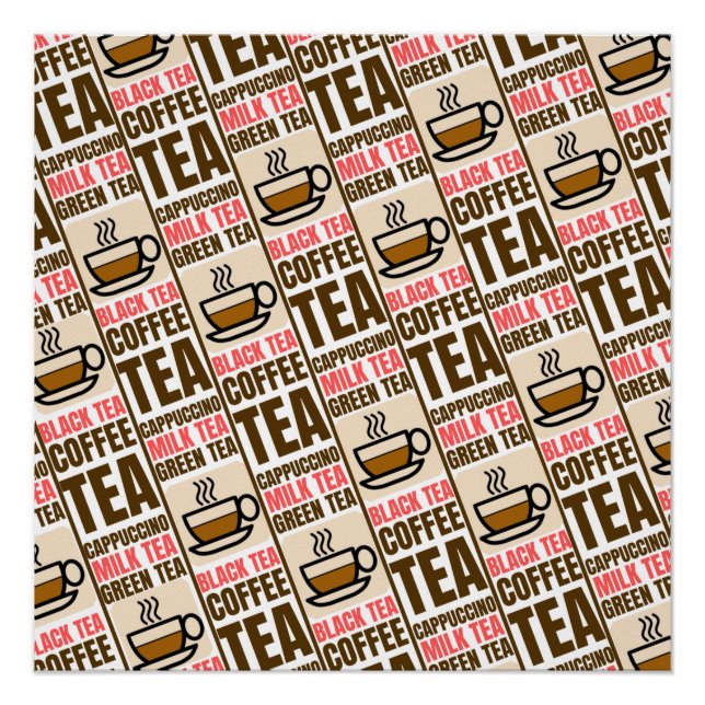 PATRÓN DE TÉ DE CAFÉ, Poster brillante (Anverso)