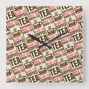 PATRÓN DE TÉ DE CAFÉ, reloj de pared acrílico