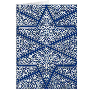 Patrón de tejas persas - azul cobalto y blanco