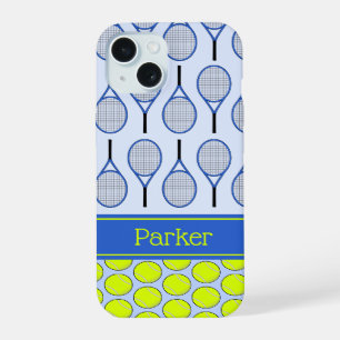 Patrón de tenis con nombre personalizado azul