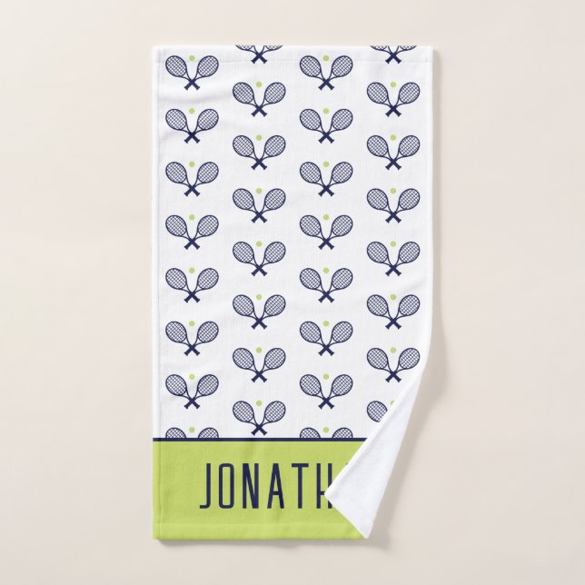 Patrón de tenis personalizado con nombre (Toalla de mano)