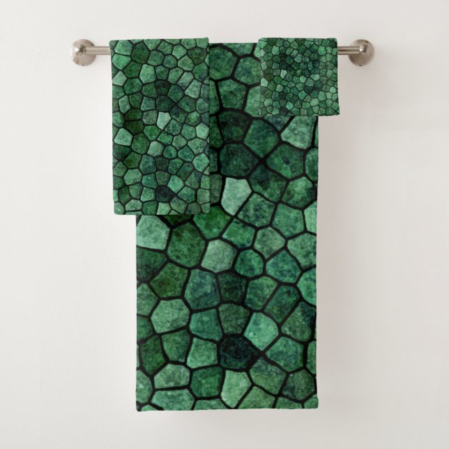 Patrón de Terrazzo de Parche Mosaico Verde Jade (In situ)