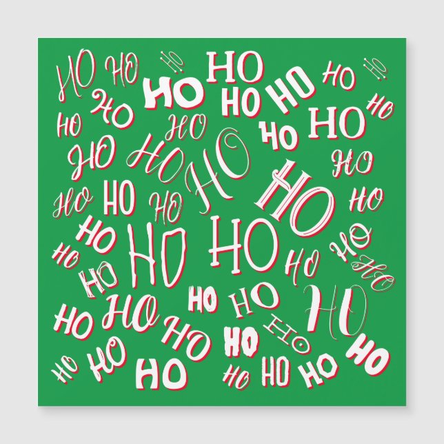Patrón de texto de Navidad HO HO HO blanco verde r (Anverso)