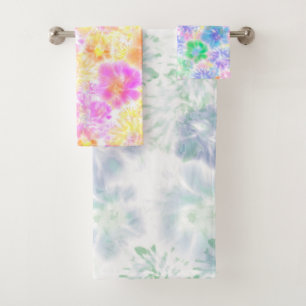 Patrón de tinte floral de las flores de boho azul