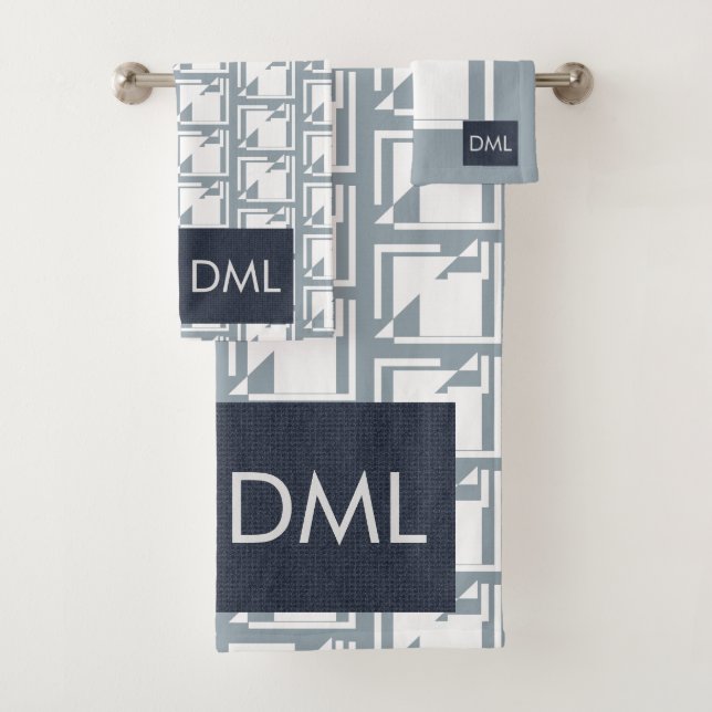 Patrón de tonos azules cálidos de textura geométri (In situ)