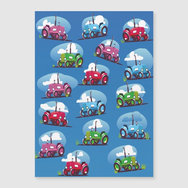 Patrón de Tractor (Fondo Azul) (Anverso)
