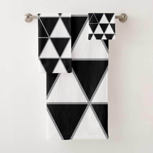 Patrón de triángulo geométrico negro, blanco y gri (In situ)