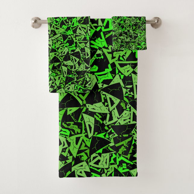 Patrón de triángulo negro verde (In situ)