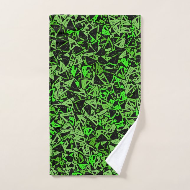 Patrón de triángulo negro verde (Toalla de mano)