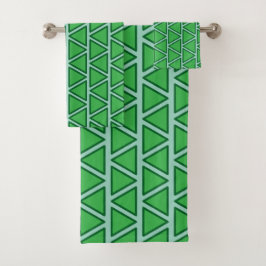 Patrón de triángulo verde de tres tonos abstracto