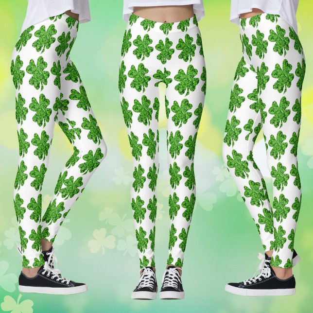 Patrón de trono St. Patrick's Day Leggings (Clover Pattern St. Patrick's Day Leggings)