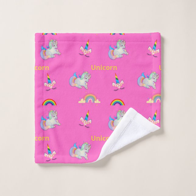 Patrón de unicornio en rosa (Toallita)
