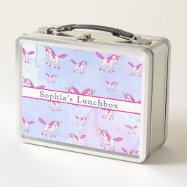 Patrón de unicornio rosa lindo nombre personalizad