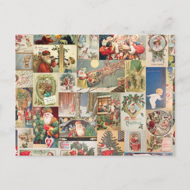Patrón de vacaciones de tarjetas de Navidad antigu (Anverso)