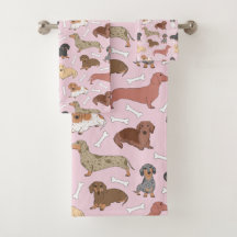 patrón de variedad dachshund en rosa