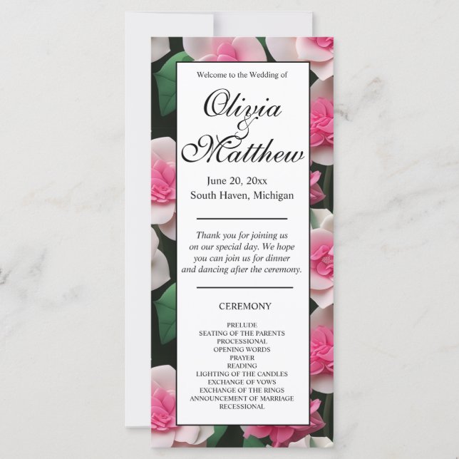 patrón de vegetación de boho floral rosa bonito (Anverso)