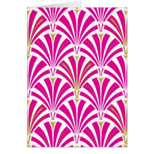 Patrón de ventilador Art Decó - rosa fucsia
