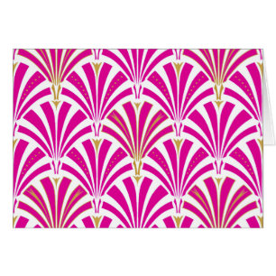 Patrón de ventilador Art Decó - rosa fucsia