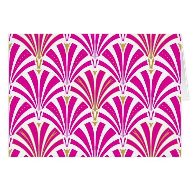 Patrón de ventilador Art Decó - rosa fucsia (Anverso (Horizontal))