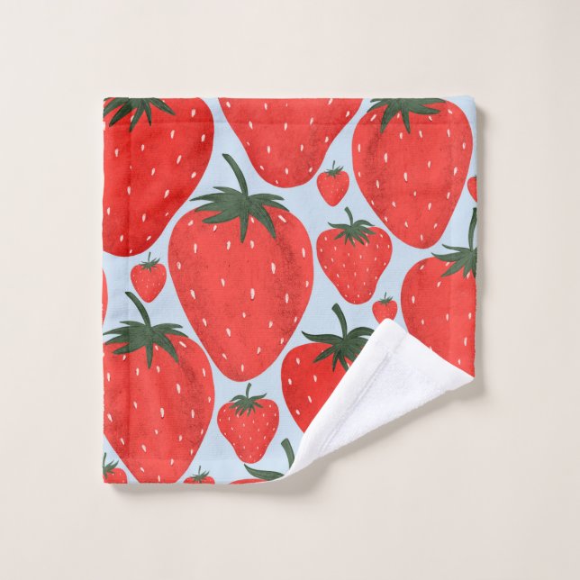 Patrón de verano con fresas aisladas en la luz (Toallita)