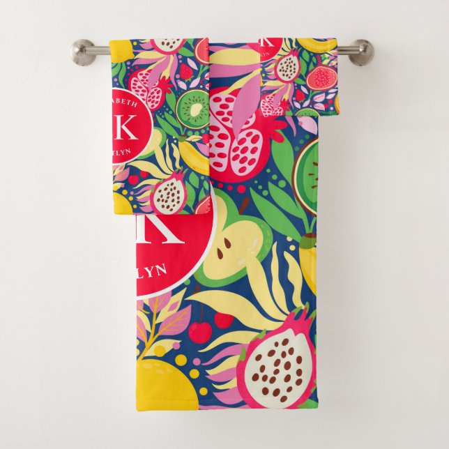 Patrón de verano de color acuático monograma de fr (In situ)