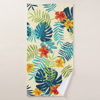 Patrón de verano de Monstera Tropical Hibiscus