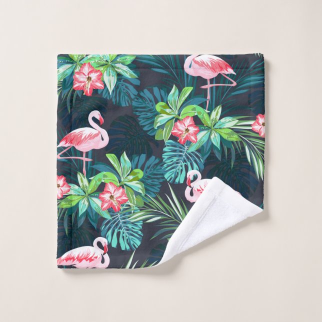 Patrón de verano tropical sin soldadura con flamin (Toallita)