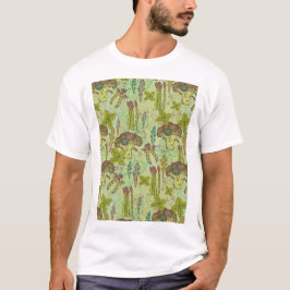 Patrón de verduras verdes. Camiseta gráfica