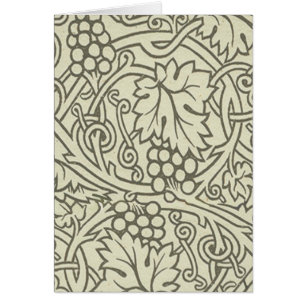Patrón de vid de uva gris verde de William Morris