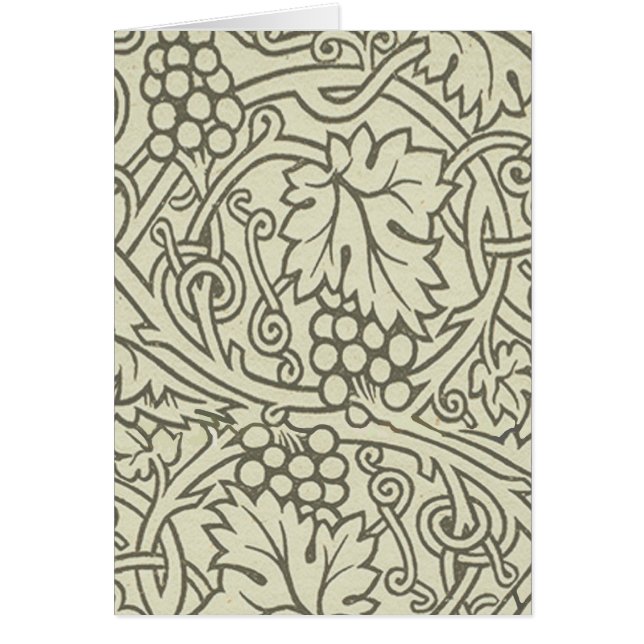 Patrón de vid de uva gris verde de William Morris (Frente)