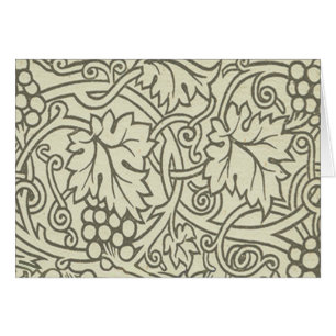 Patrón de vid de uva gris verde de William Morris